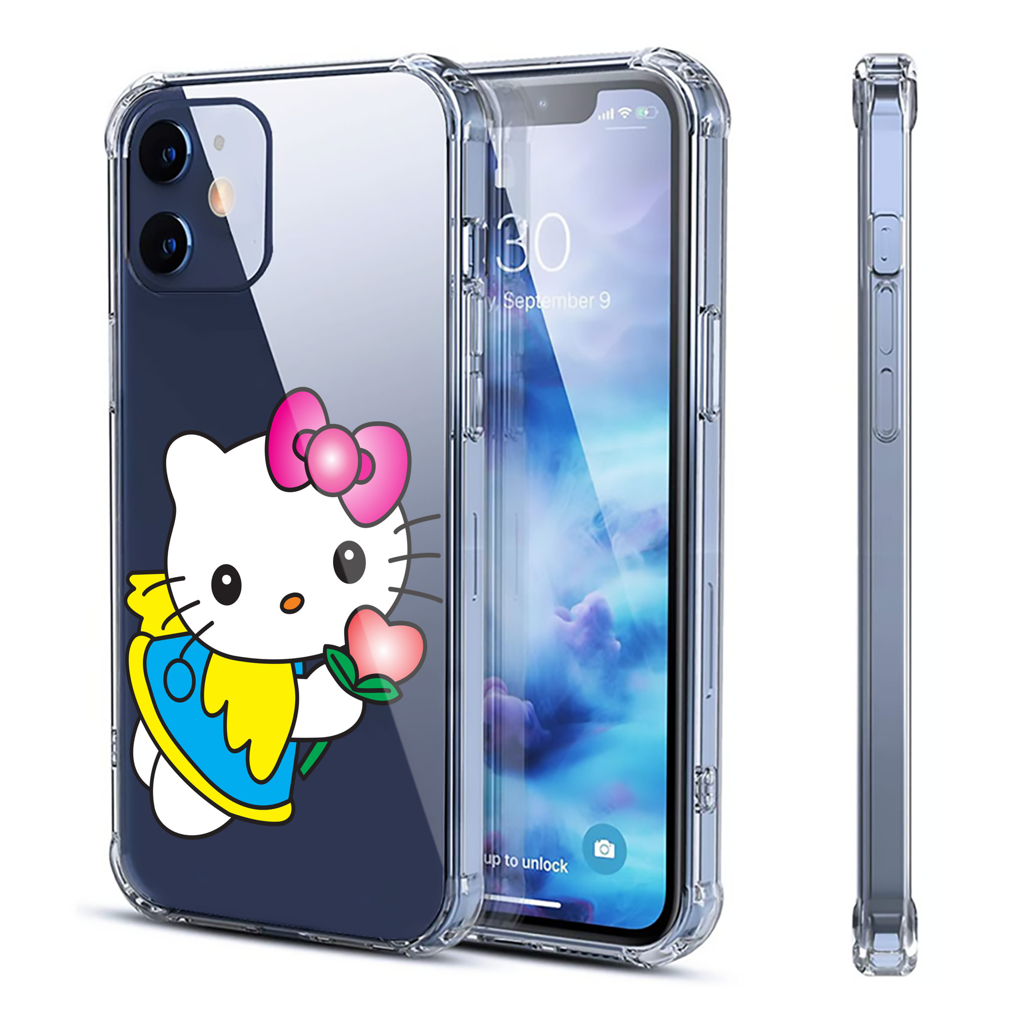（画像用） Hello Kitty ハローキティ 【iPhone 12シリーズ対応】透明スマホケース（クリアソフトケース）